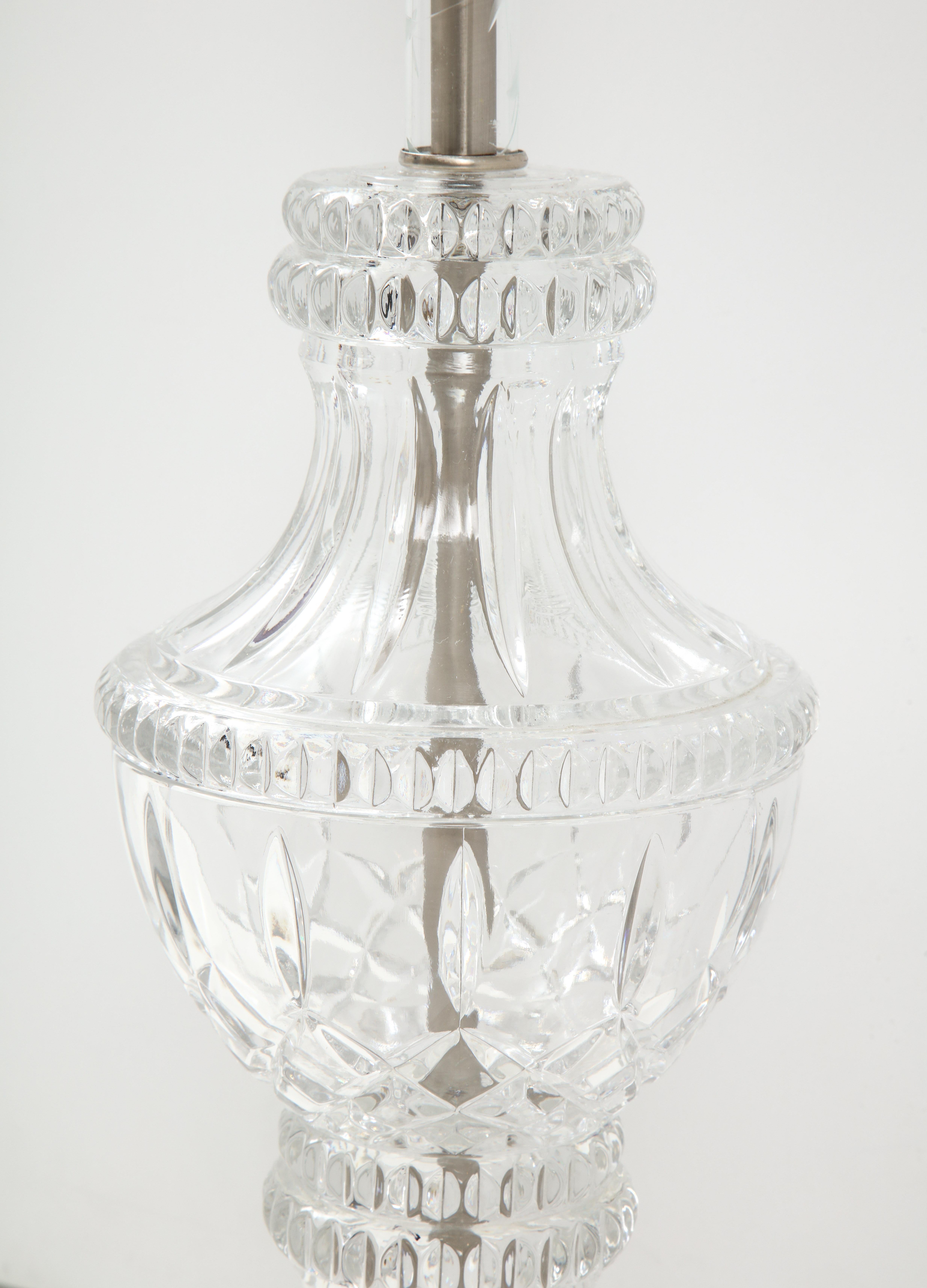 20th Century Hollywood Regency Cut Crystal Lamps