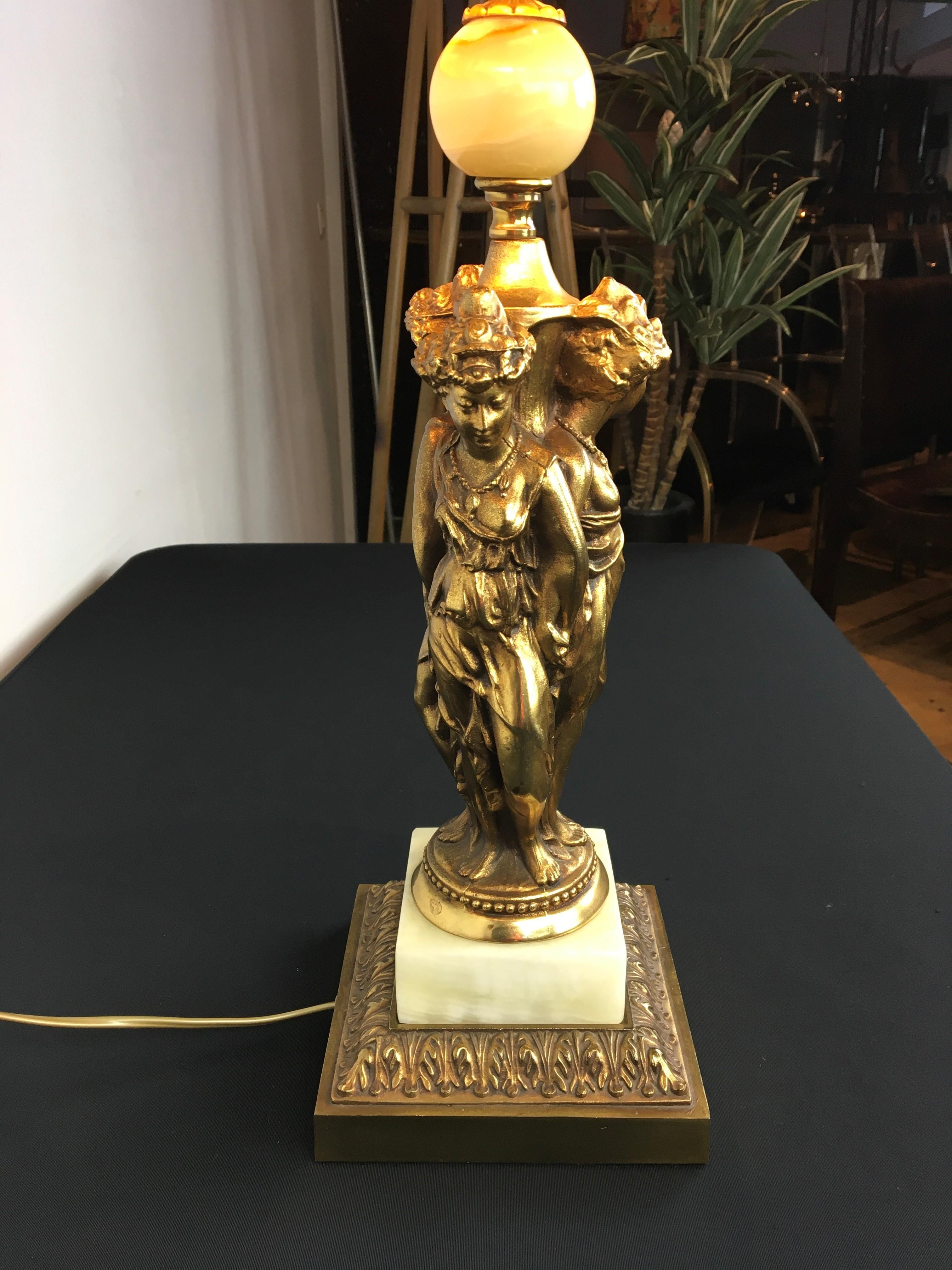 Hollywood Regency Godess Table Lamp, Deknudt, 1970s For Sale 3