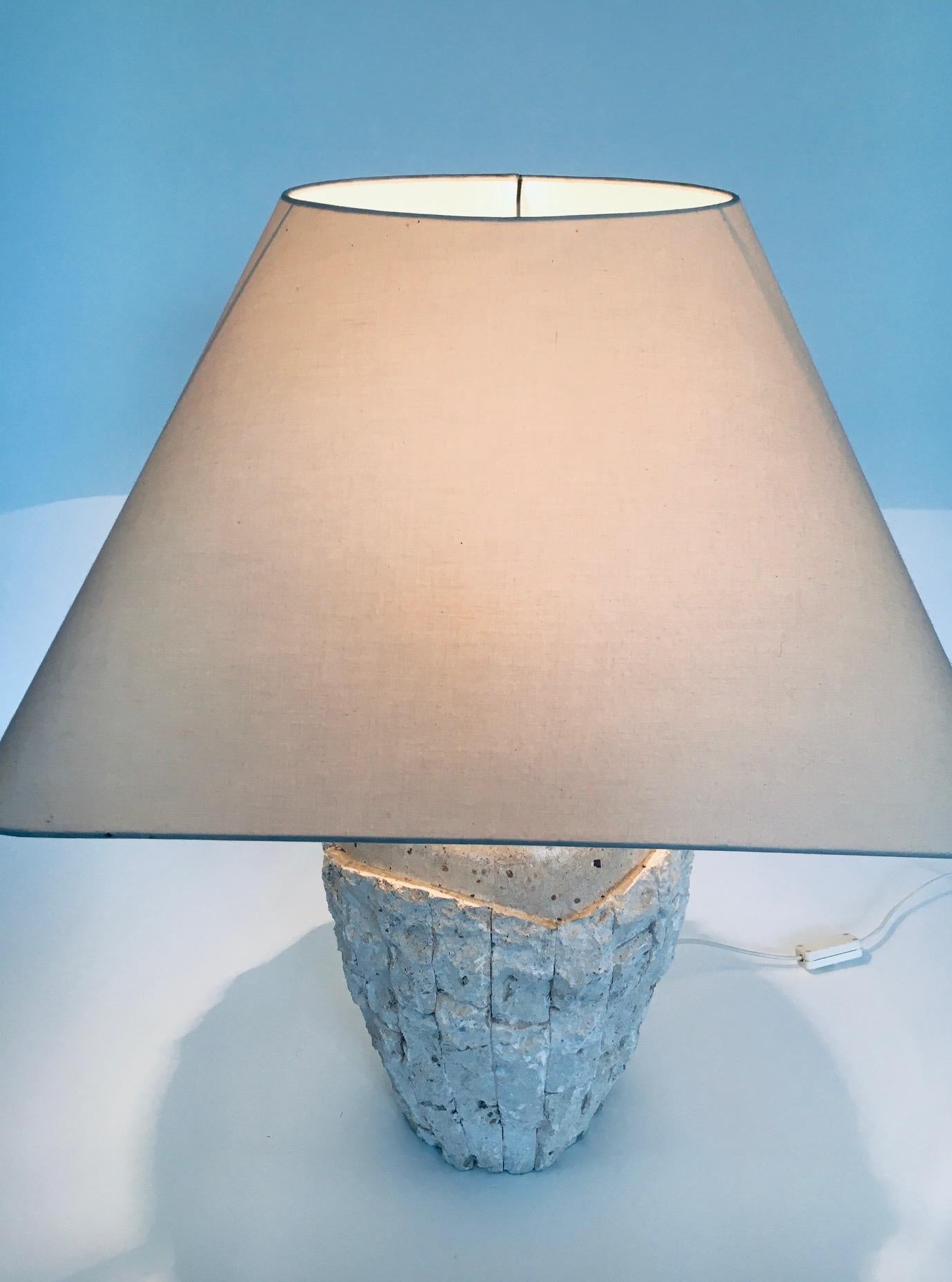 Hollywood Regency Design Mactan Stone Table Lamp Set, 1970's Italy For Sale 7