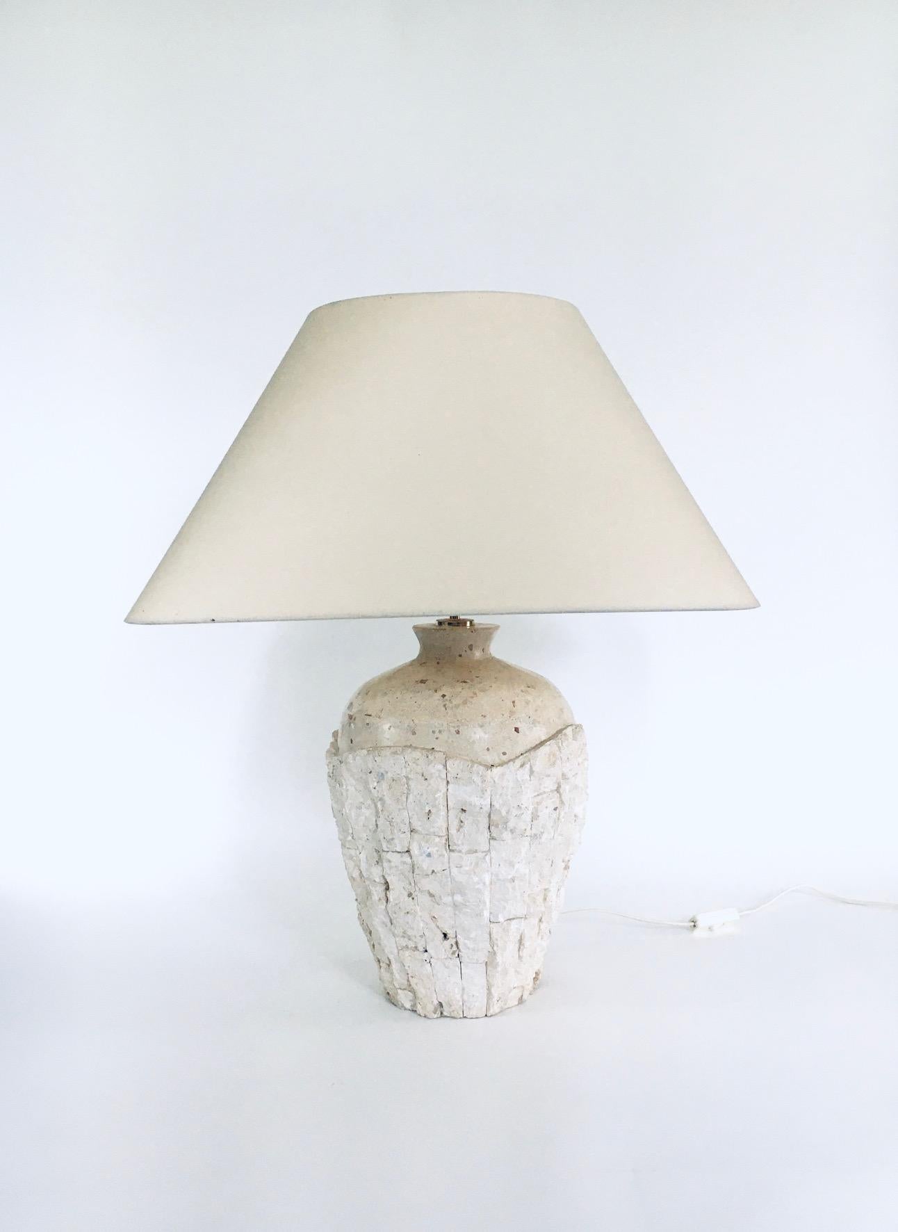 Hollywood Regency Design Mactan Stone Table Lamp Set, 1970's Italy 9