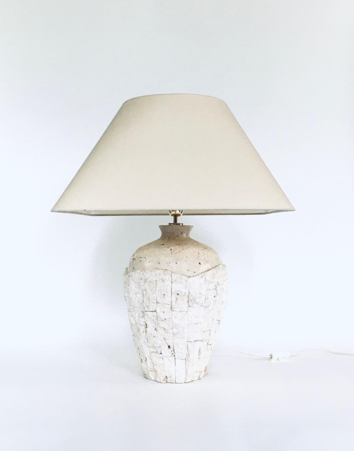 Hollywood Regency Design Mactan Stone Table Lamp Set, 1970's Italy For Sale 10
