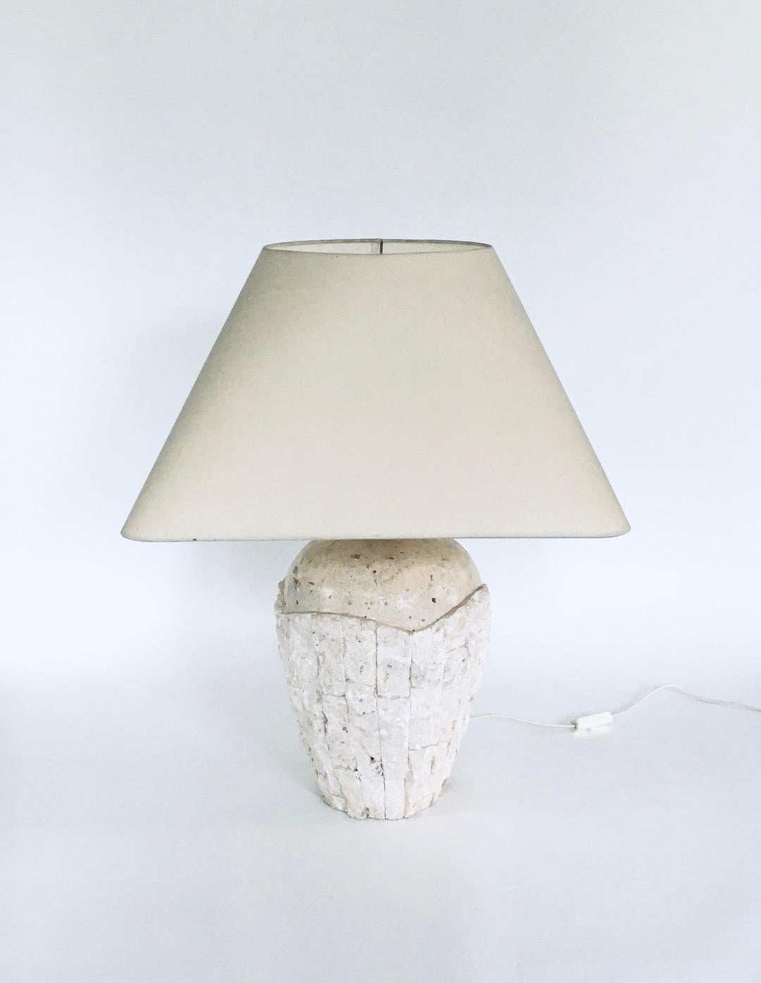 Hollywood Regency Design Mactan Stone Table Lamp Set, 1970's Italy 12