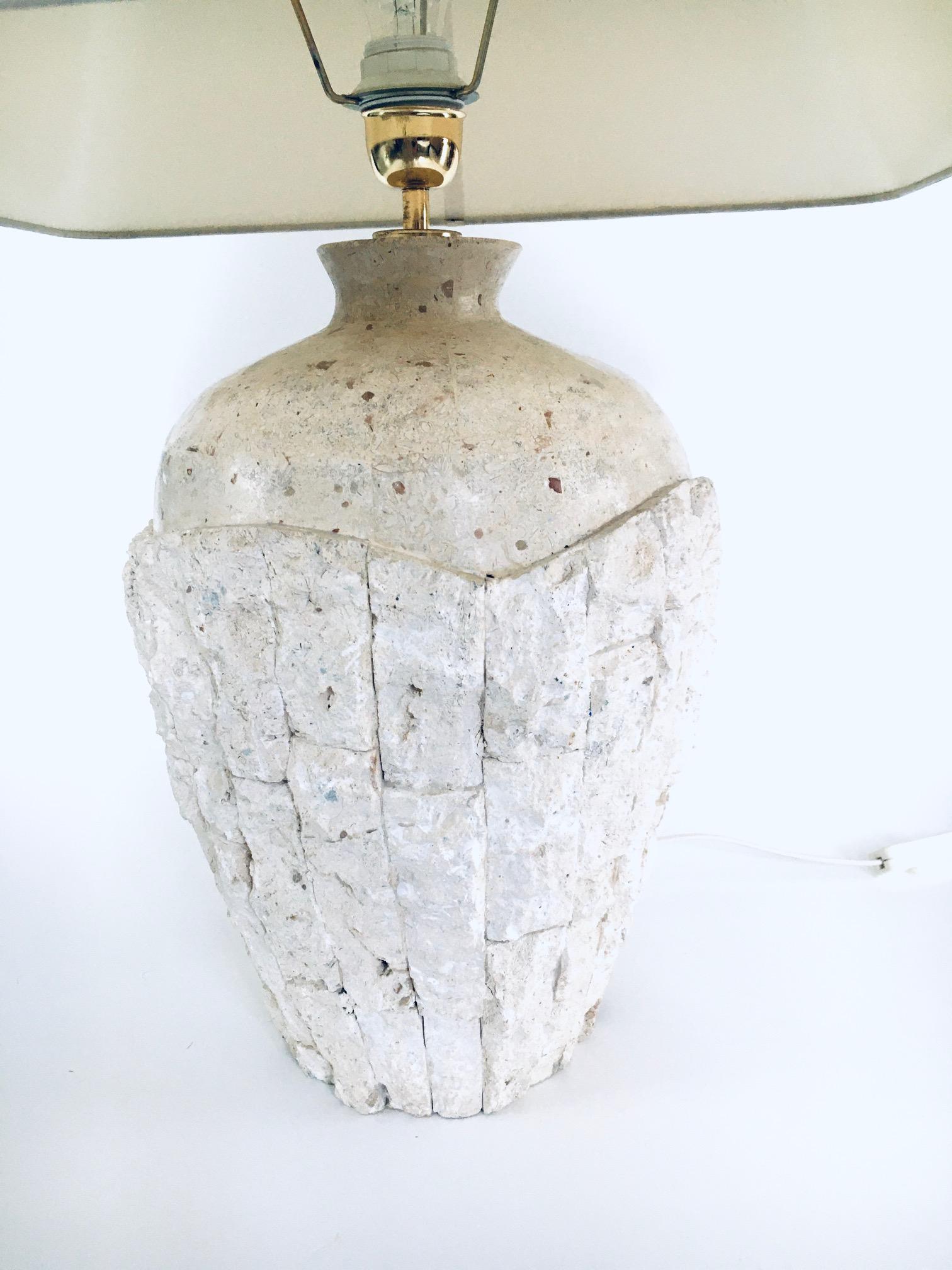 Hollywood Regency Design Mactan Stone Table Lamp Set, 1970's Italy For Sale 13