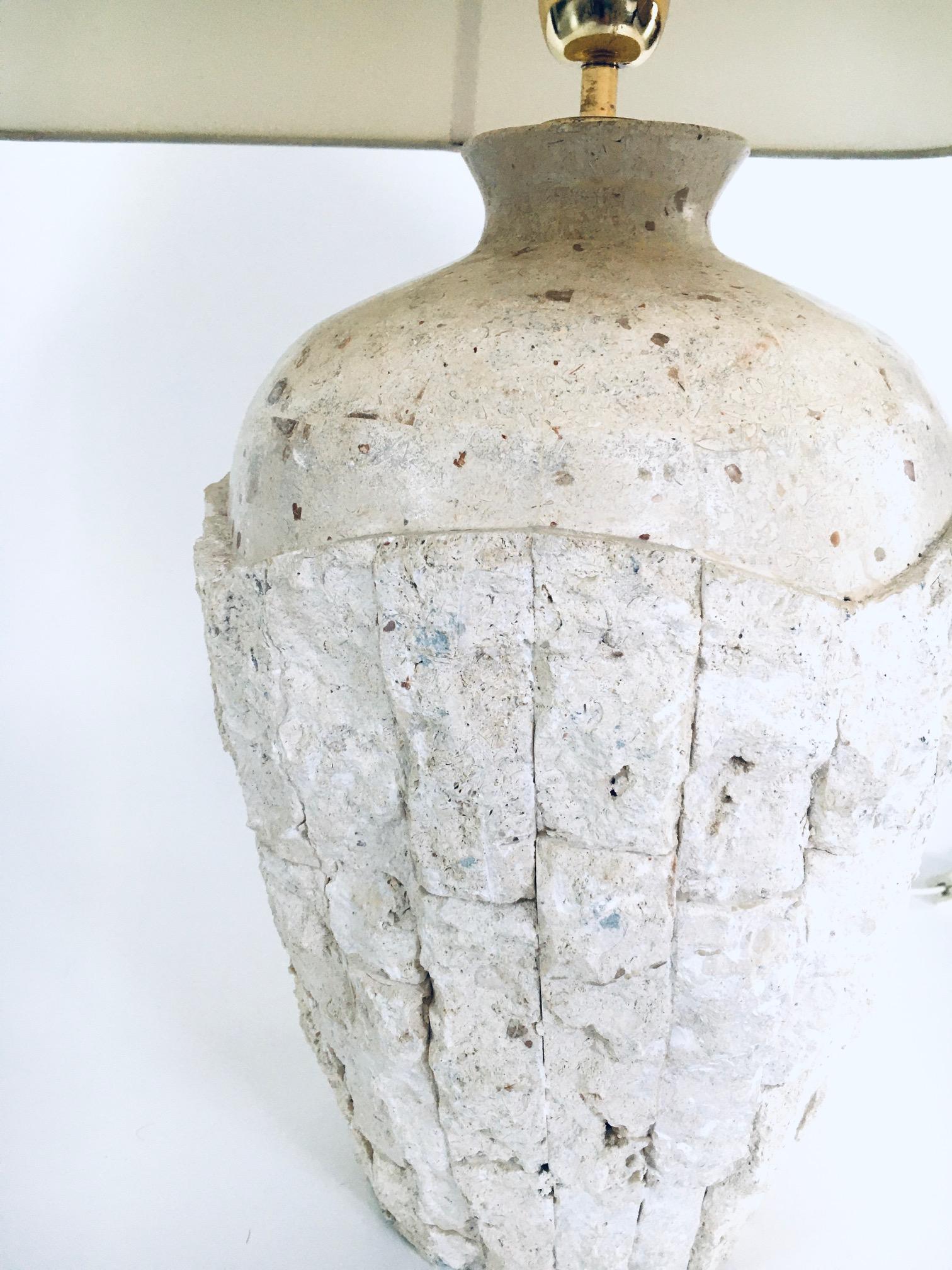 Hollywood Regency Design Mactan Stone Table Lamp Set, 1970's Italy 14