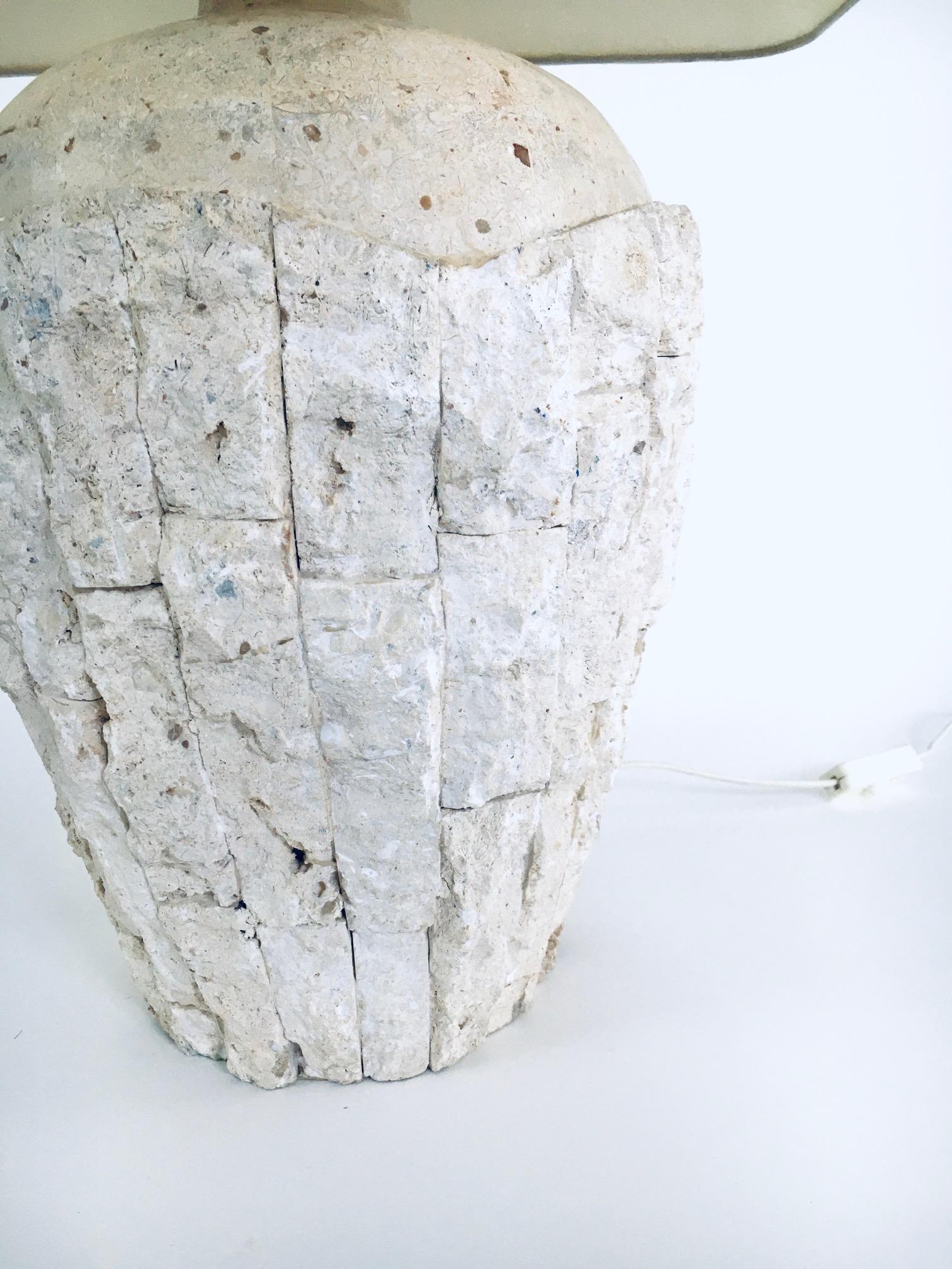 Hollywood Regency Design Mactan Stone Table Lamp Set, 1970's Italy 15