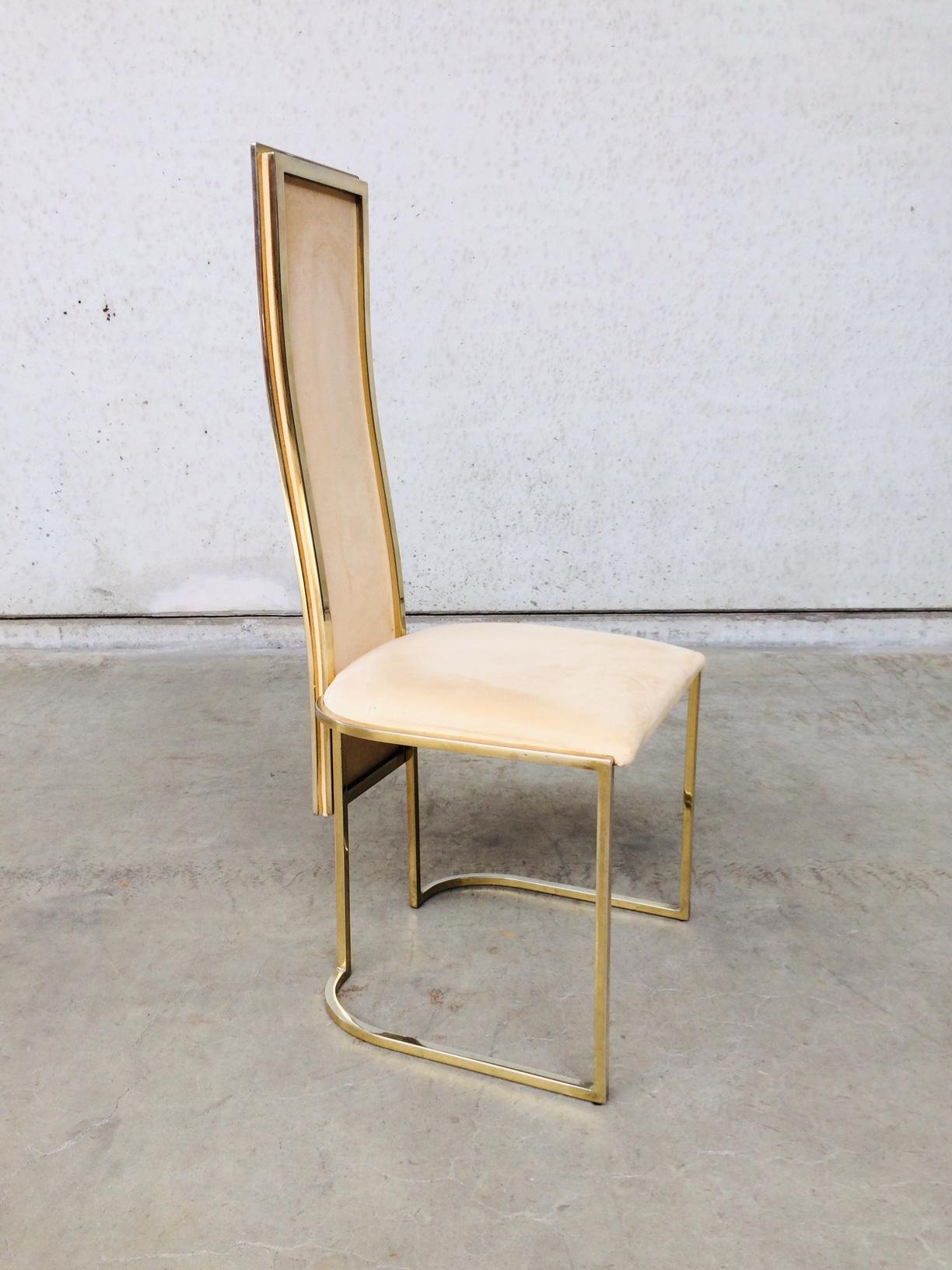 Hollywood Regency Design Set of 8 Dining Chairs by Belgo Chrom, 1970's For Sale 5