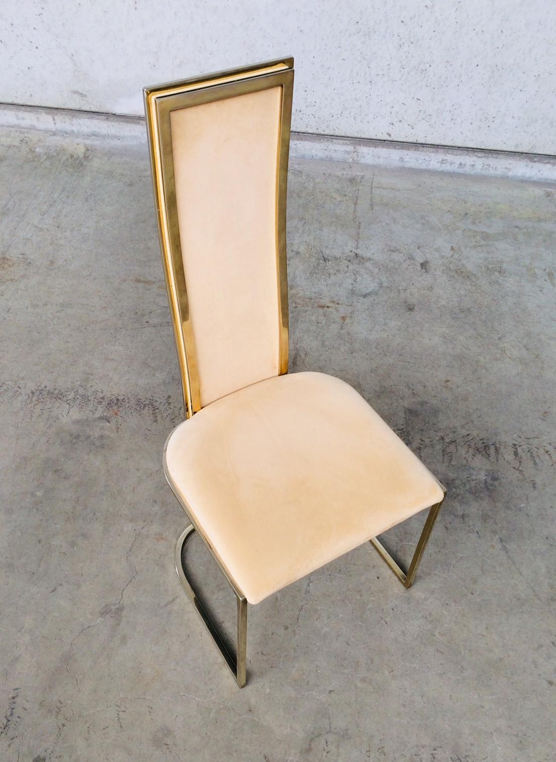 Hollywood Regency Design Set of 8 Dining Chairs by Belgo Chrom, 1970's For Sale 8