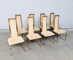 Hollywood Regency Design Set of 8 Dining Chairs by Belgo Chrom, 1970's