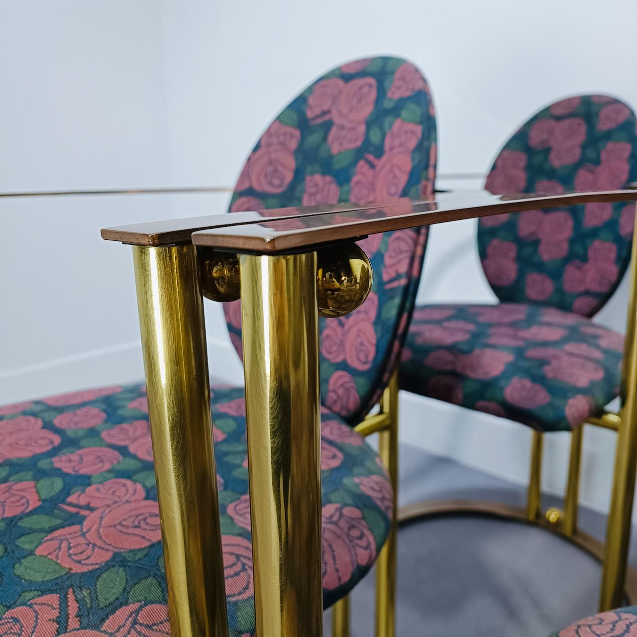 Table de salle à manger et 6 fauteuils Hollywood Regency par Belgo Chrom en vente 5