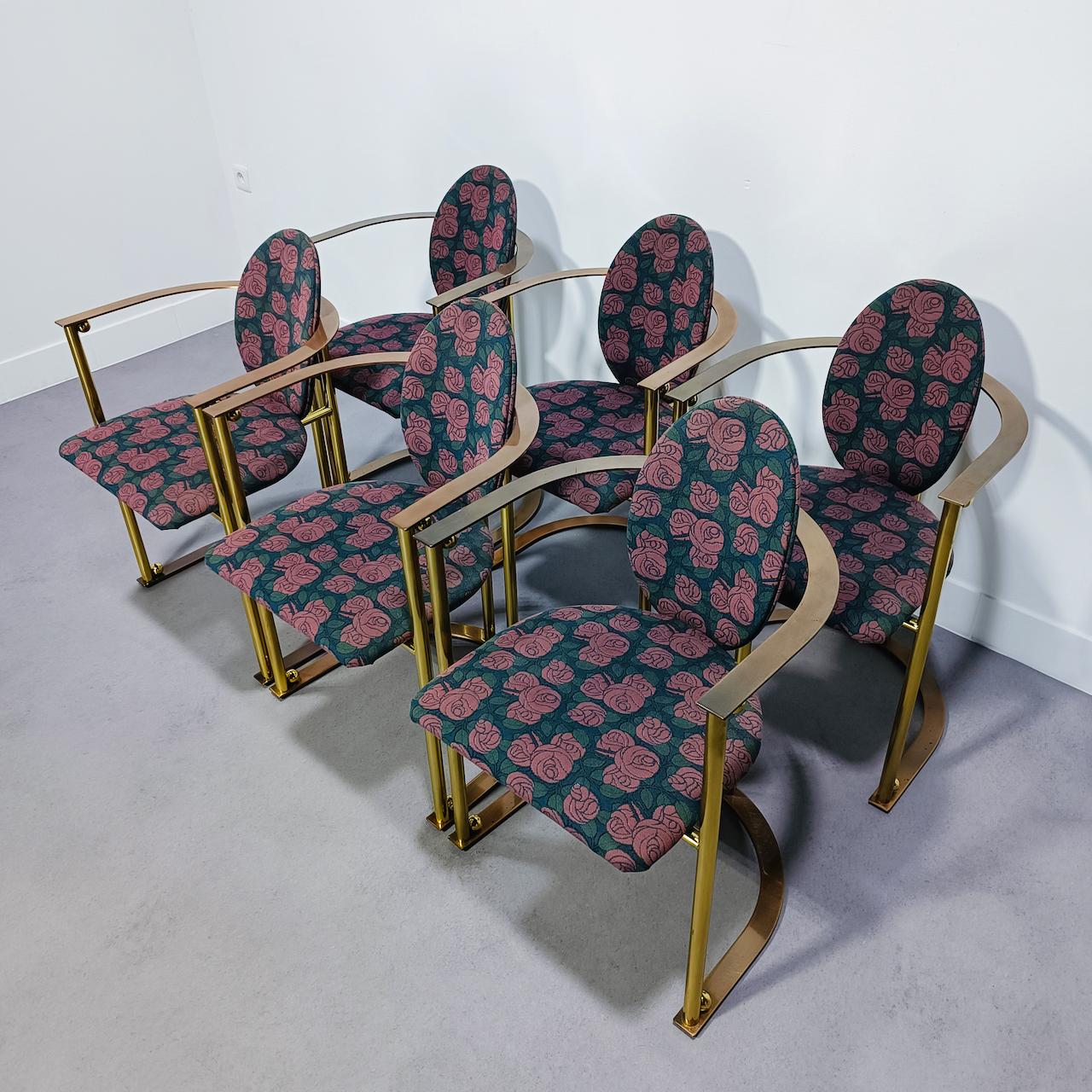 Table de salle à manger et 6 fauteuils Hollywood Regency par Belgo Chrom en vente 6