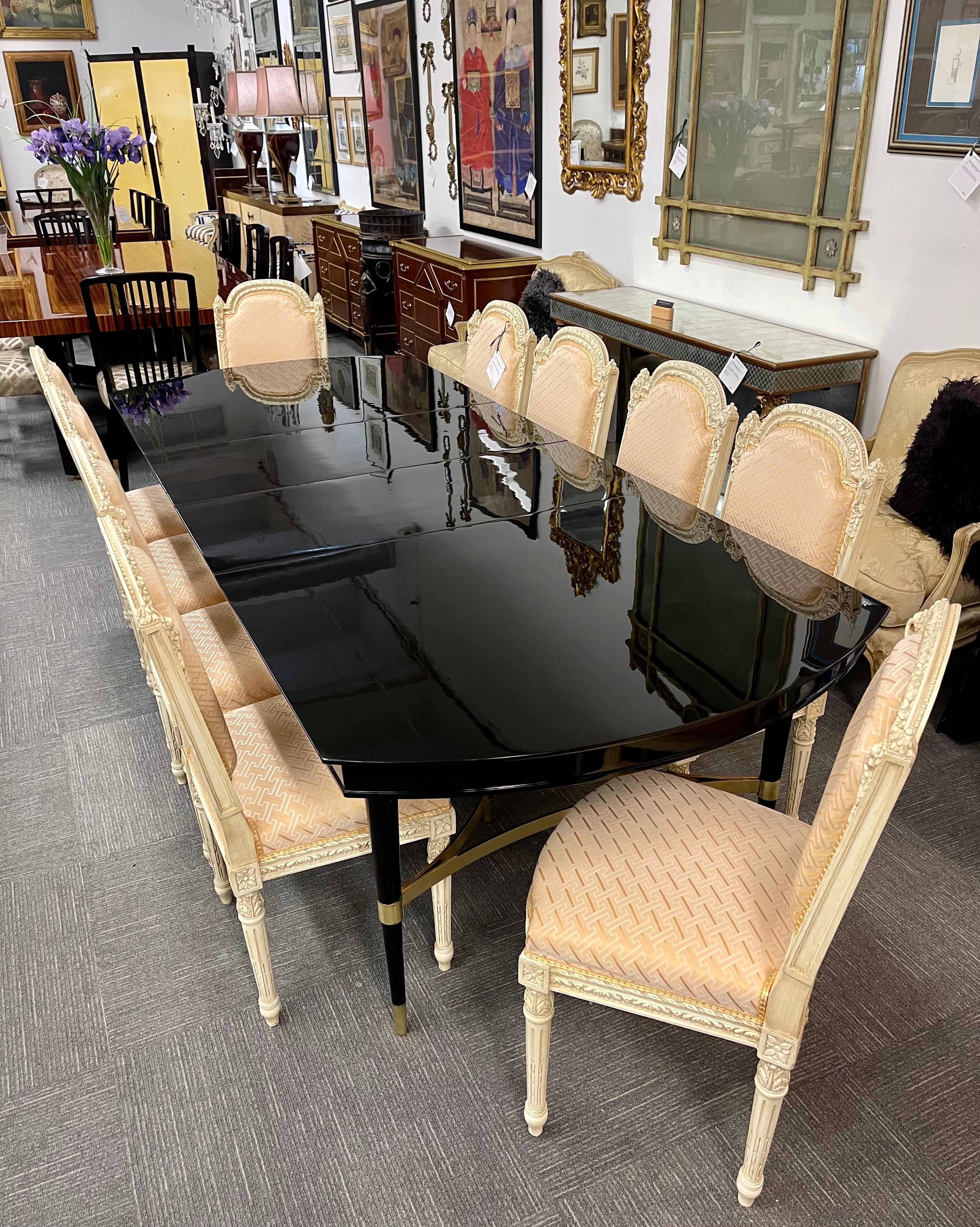 Hollywood Regency Dining Table Bronze and Ebony 12