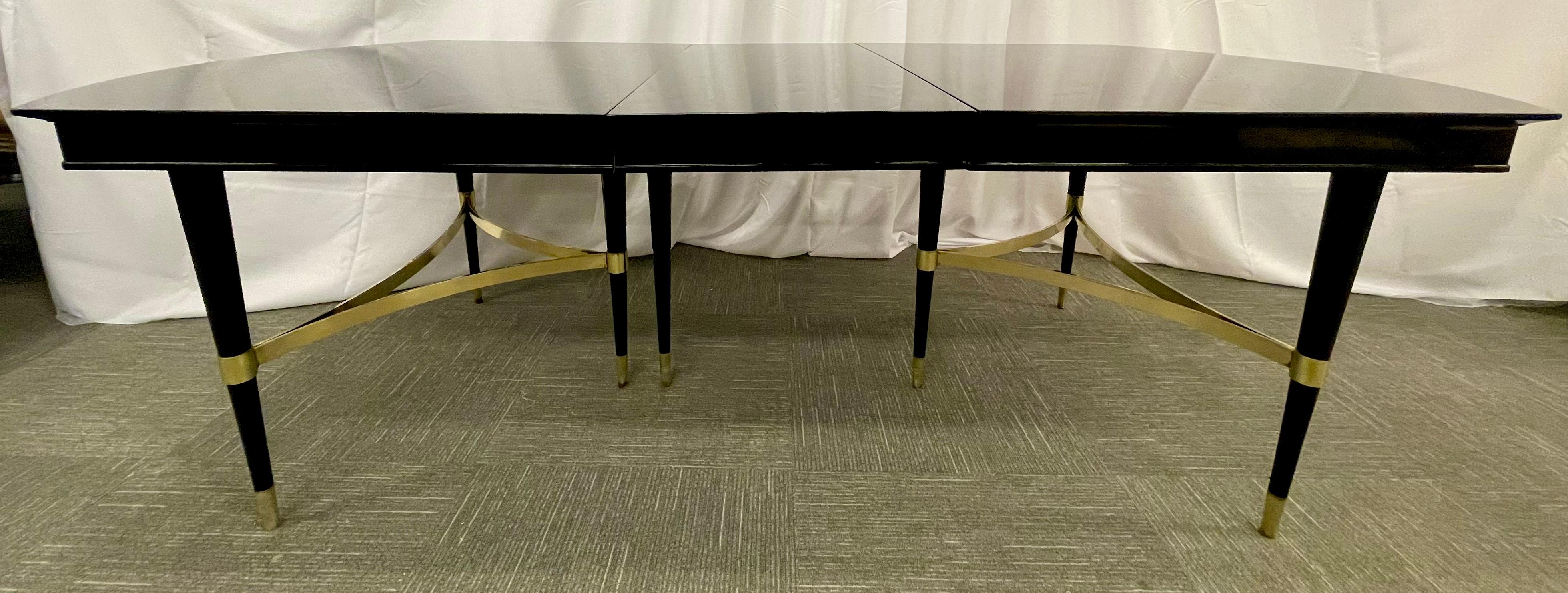 Hollywood Regency Dining Table Bronze and Ebony In Good Condition In Stamford, CT