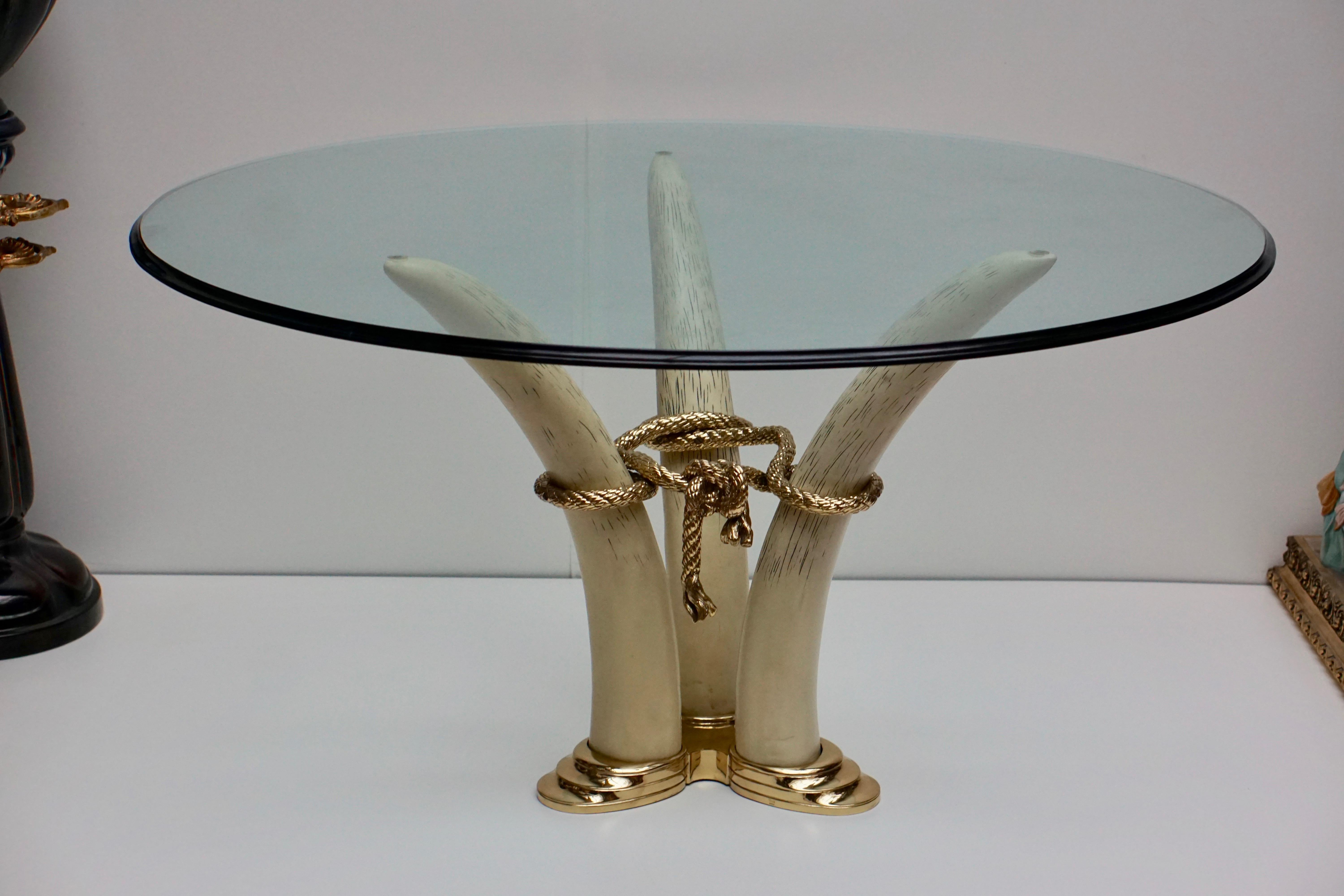 Mid-Century Modern Hollywood Regency Dining Table by Valenti, Barcelona, Spain, circa 1970-1980 For Sale