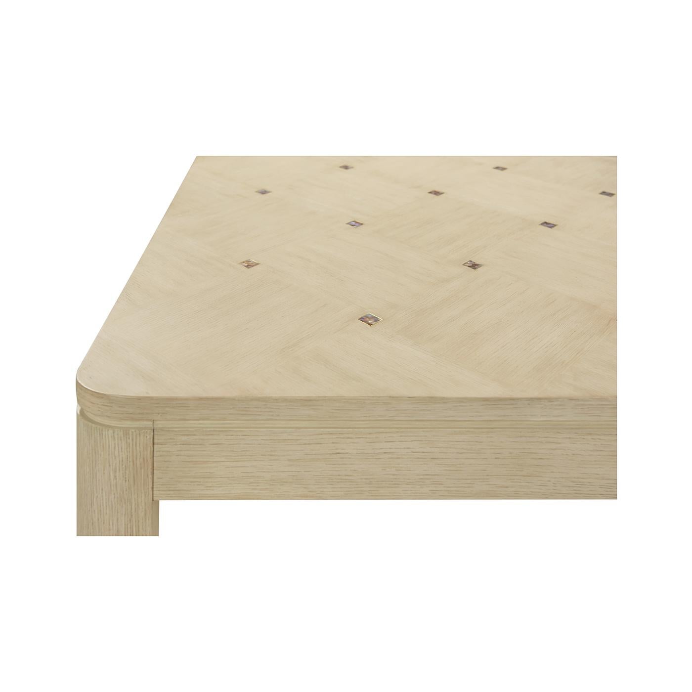 Contemporary Hollywood Regency Dining Table - Light Finish For Sale