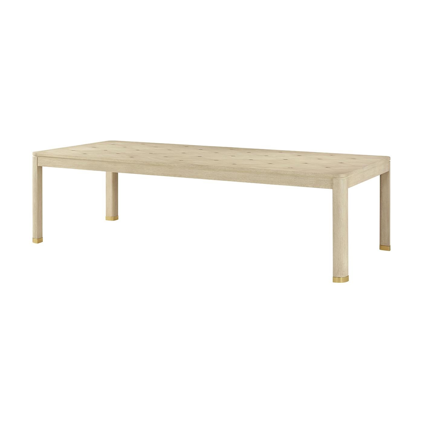 Hollywood Regency-Esstisch – helles Finish