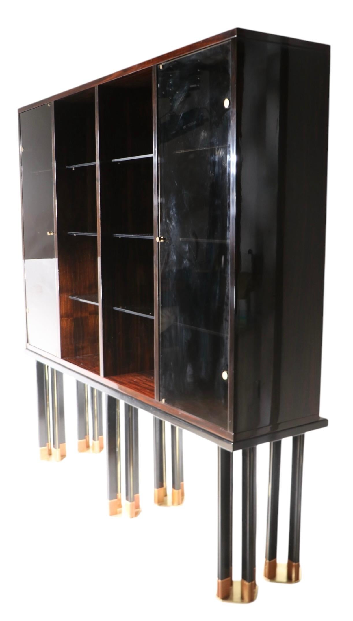 italien Vitrine Hollywood Regency conçue par Paolo Barracchia pour Roman Deco en vente