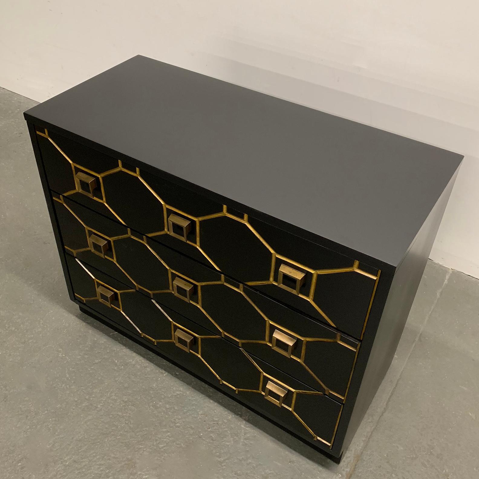 black and gold dresser