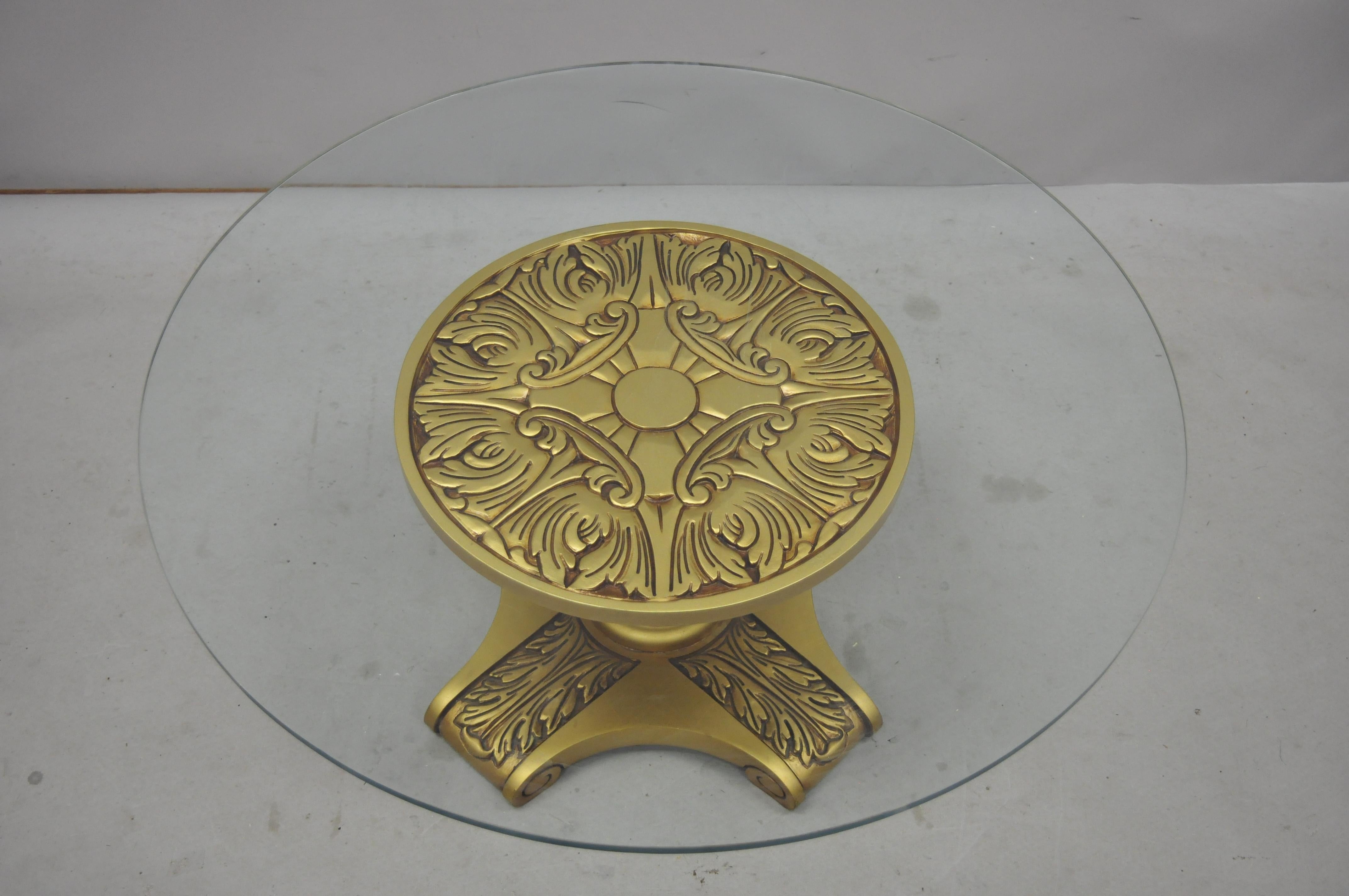 gold pedestal coffee table