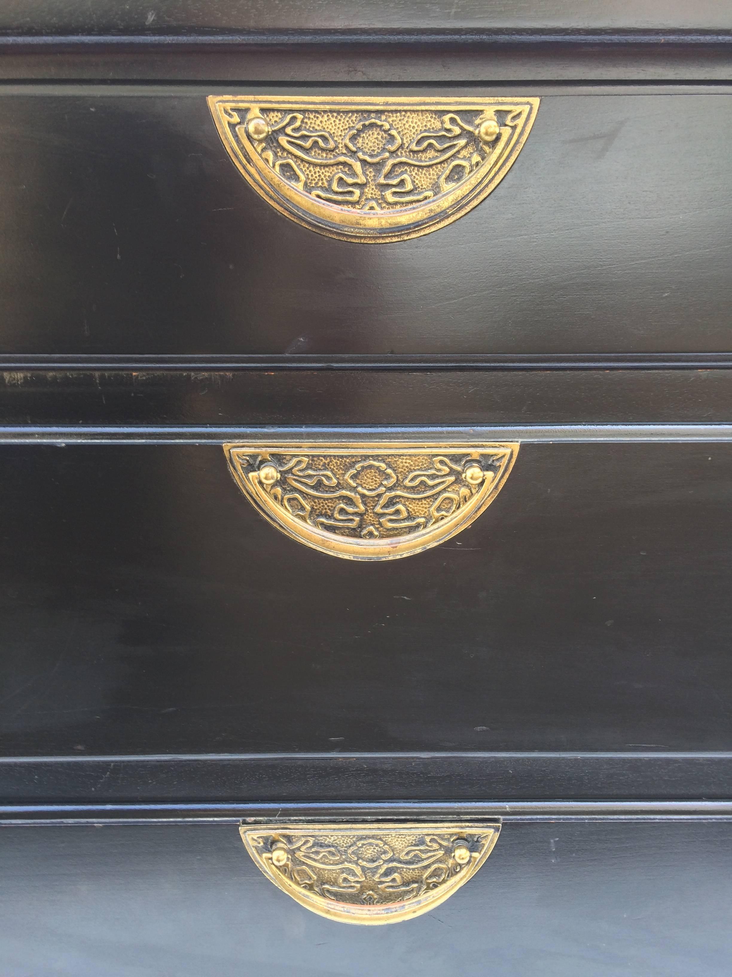 Brass Hollywood Regency Dresser in the Style of James Mont for Century