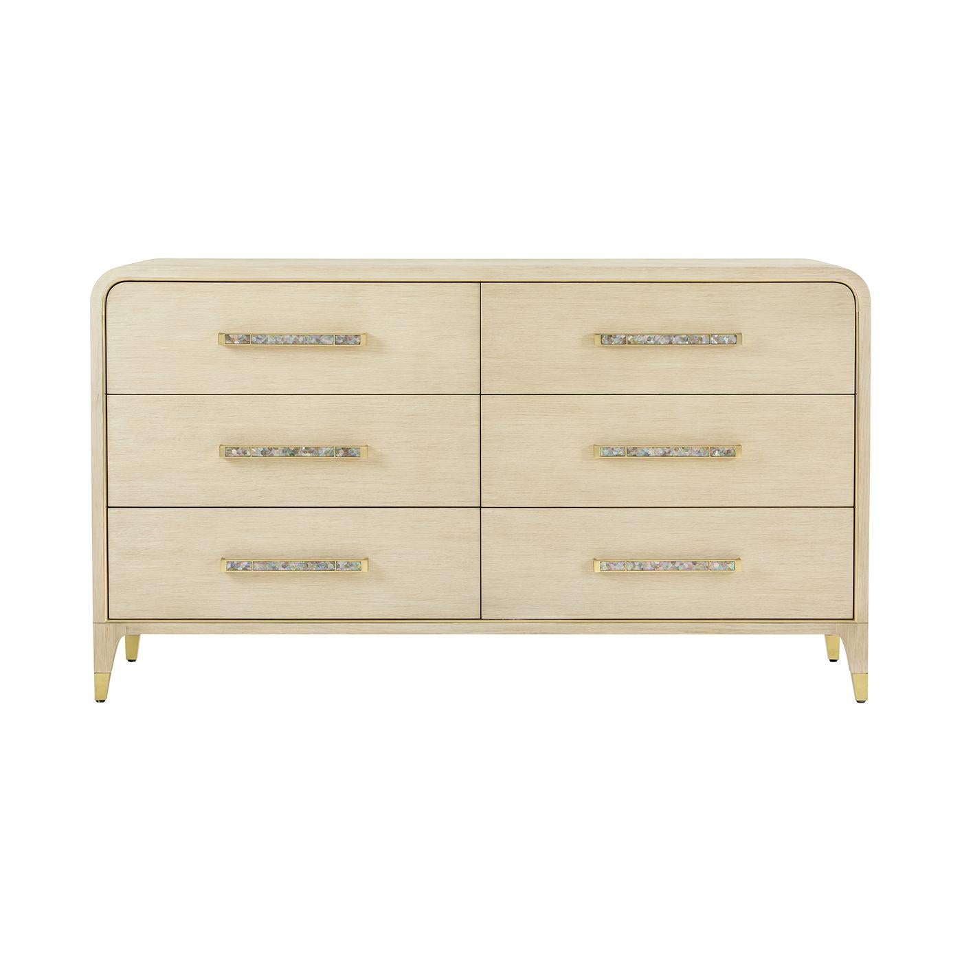 Vietnamese Hollywood Regency Dresser - Light Wood For Sale