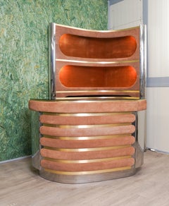 Hollywood Regency Dry Bar Cabinet by Willy Rizzo, Italy 1970s