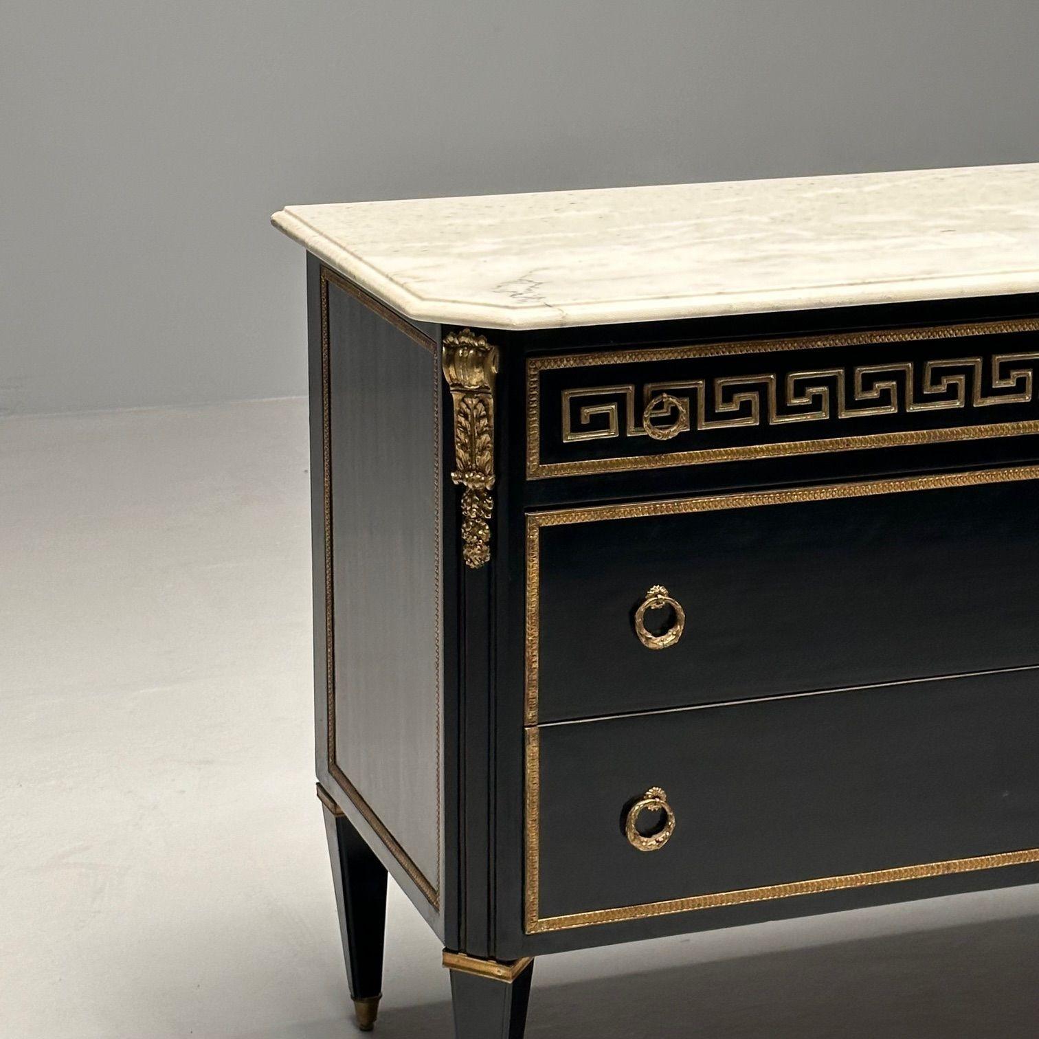 Armadio Hollywood Regency, marmo, bronzo, motivo a chiave greca, cassapanca, anni '70 in vendita 6