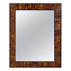 Hollywood Regency Ebonized Faux Tortoise Mirror