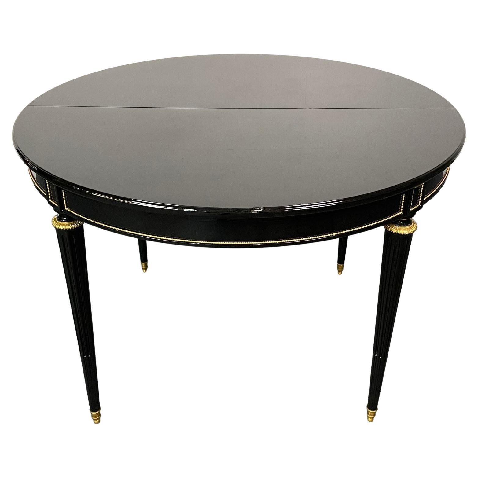 Hollywood Regency Ebony Dining Table by Maison Gouffé, Paris, France,  Lacquer For Sale at 1stDibs
