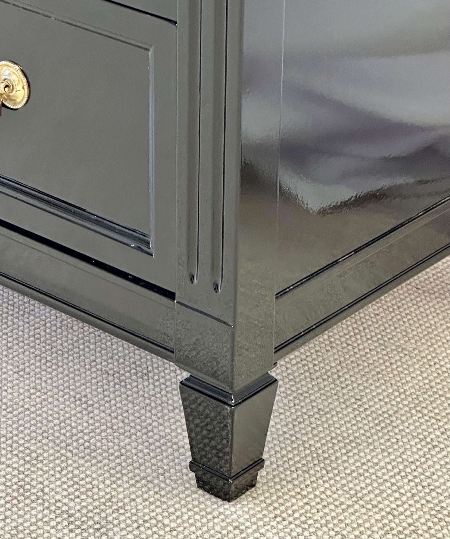 Comò, credenza, cassapanca, commode o mobile in ebano Hollywood Regency, bronzo in vendita 10