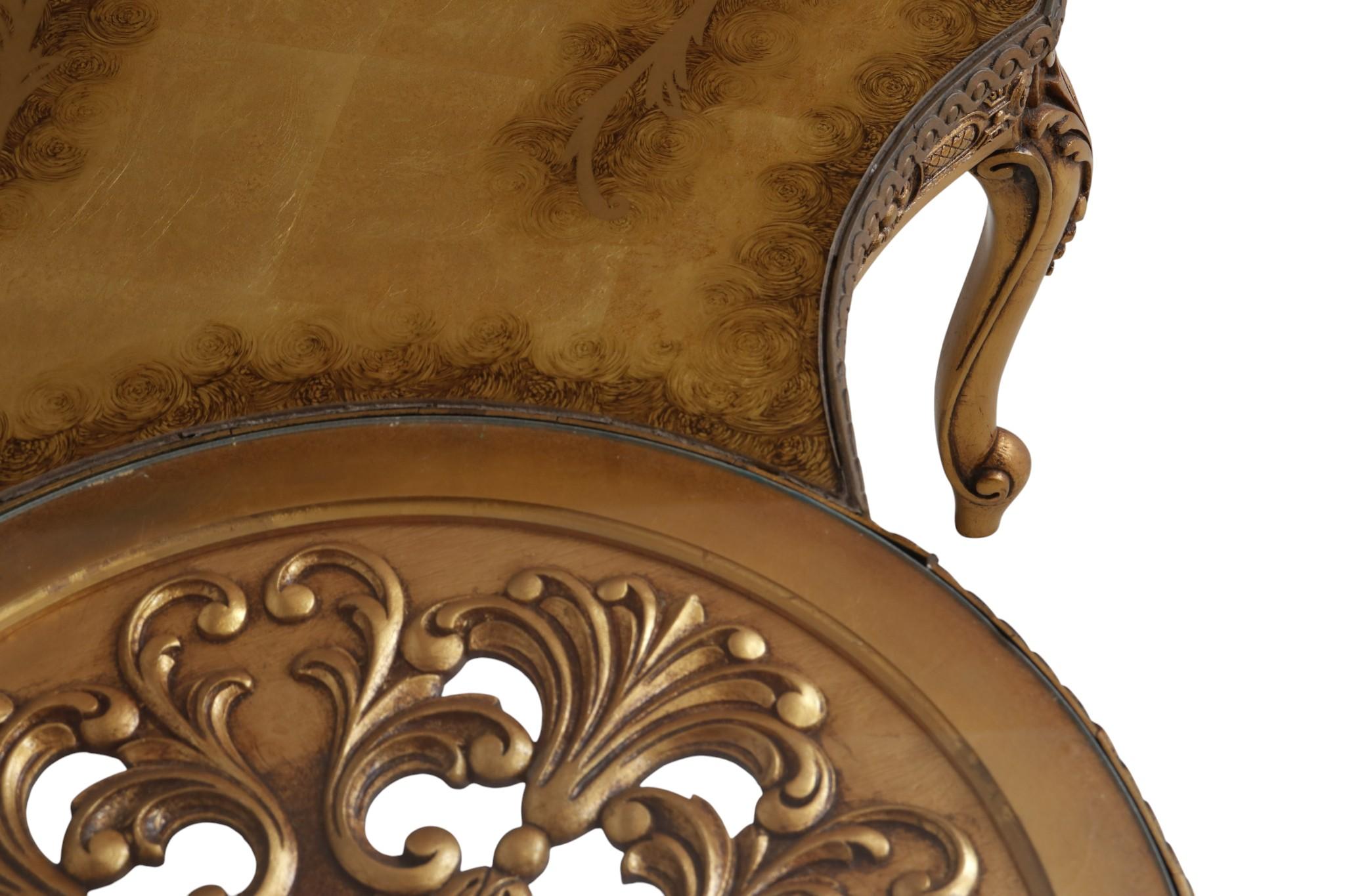 Table basse en bois doré Eglomise Hollywood Regency en vente 3