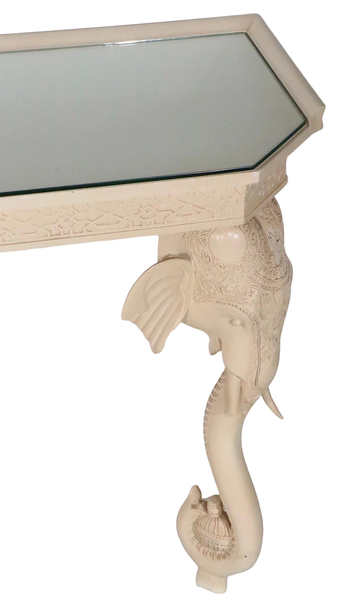 Hollywood Regency Elephant Console att. to Gampel Stoll  In Good Condition For Sale In New York, NY