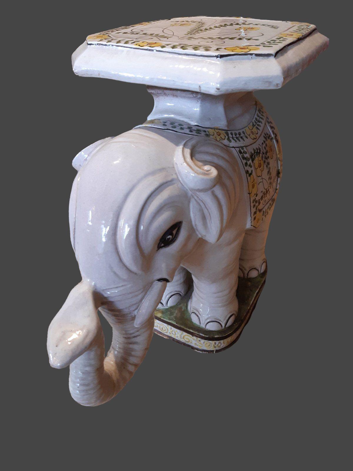 Hollywood Regency Elefante de Jardín Soporte o Asiento para Plantas, Estatua Italia Vintage en venta 2