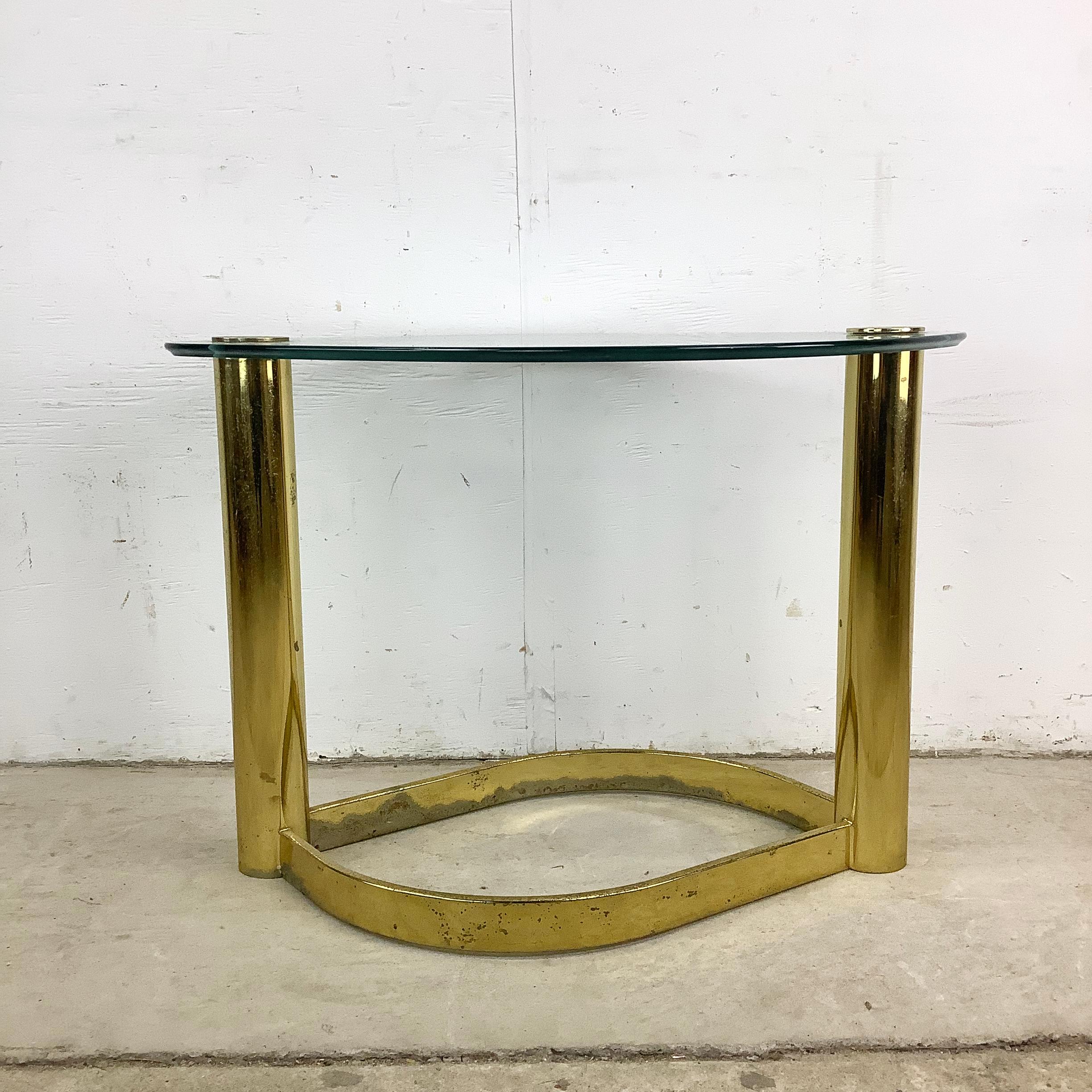 Métal Table d'appoint Hollywood Regency d'après Leon Rosen en vente