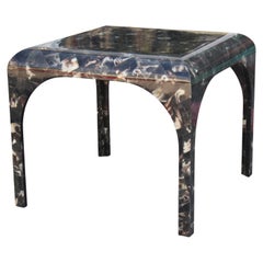 Hollywood Regency Enrique Garcel Black and White Horn Game Table / Entry Table