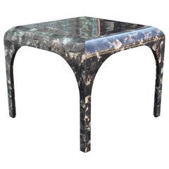 Hollywood Regency Enrique Garcel Black and White Horn Game Table / Entry Table