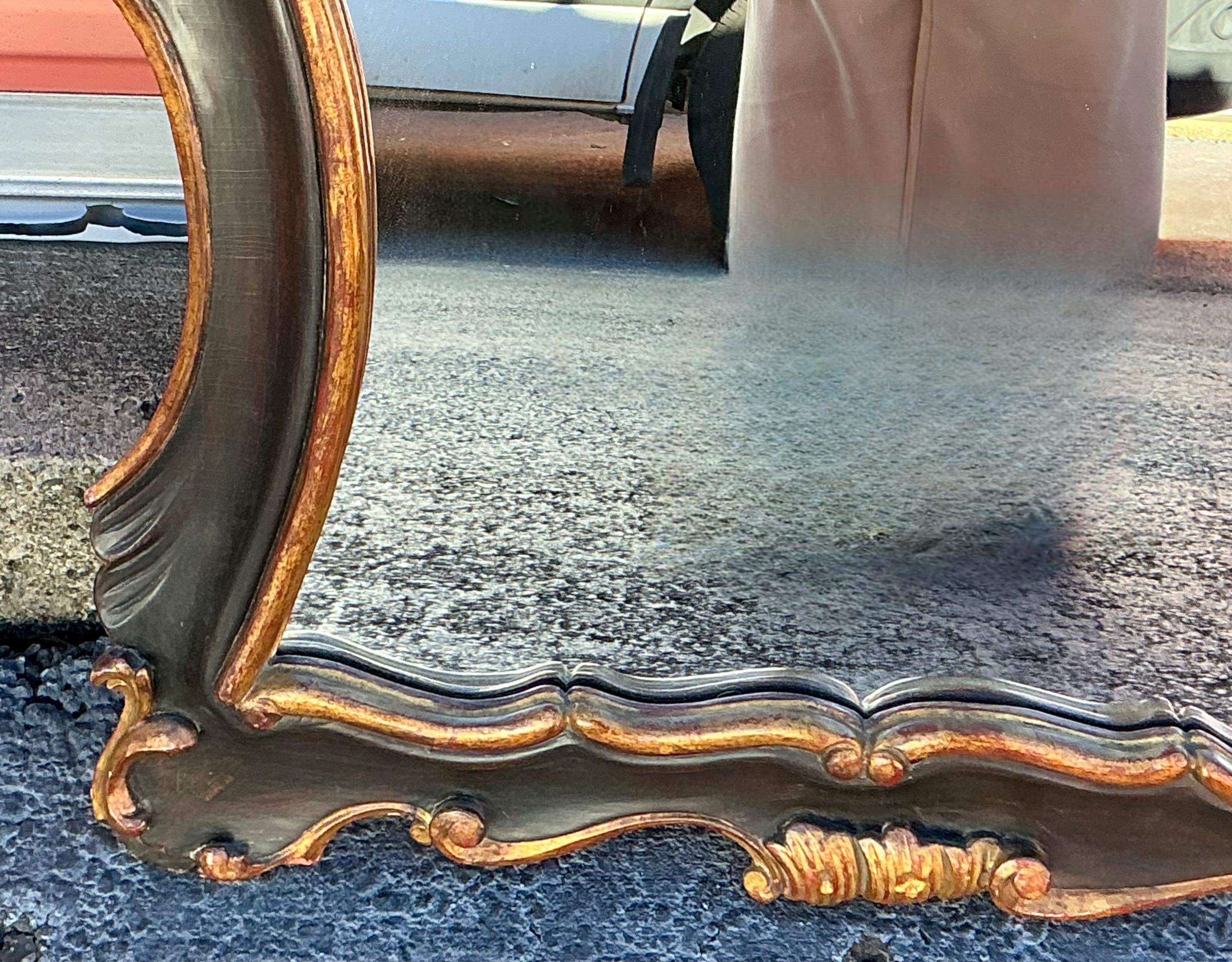 Hollywood Regency Era Carved Giltwood Rococo Style Italian Mirrors - Pair In Good Condition For Sale In Kennesaw, GA