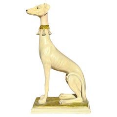 Hollywood Regency Era Cast Plaster Whippet / Greyhound Dog Figurine / Statue
