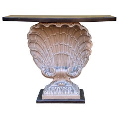 Hollywood Regency Era Grotto Style Shell Form Console Table Att. Grosfeld House