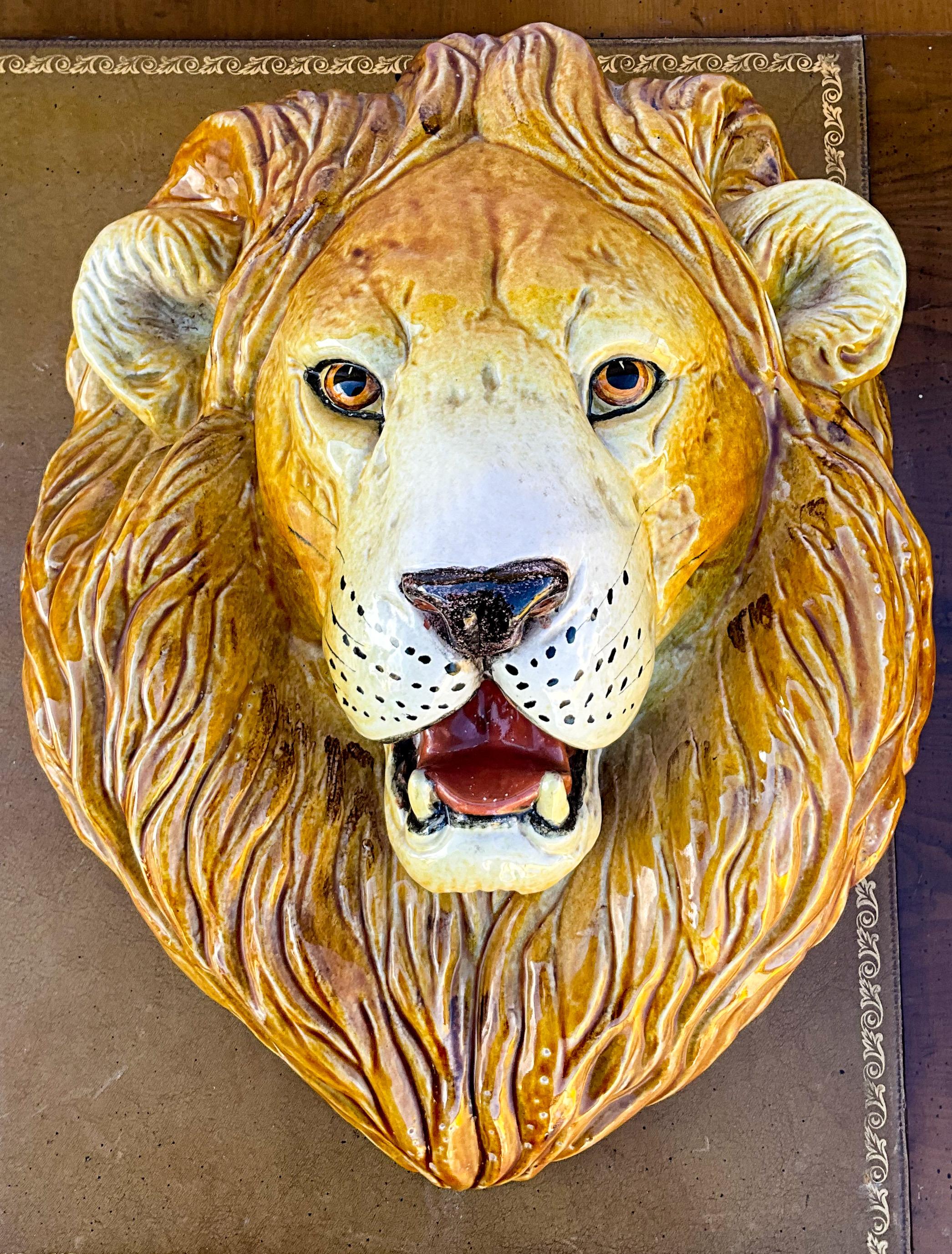 large lion head wall mount