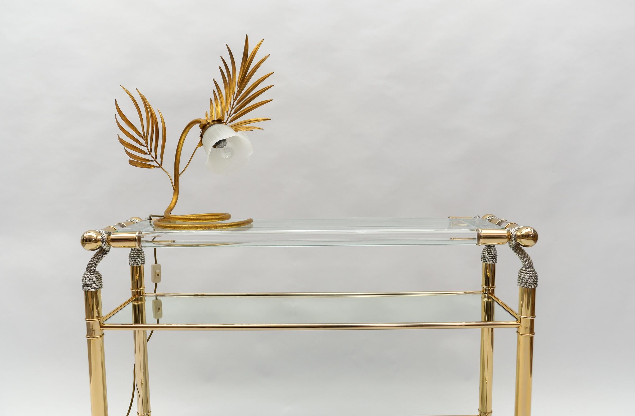 Metal Hollywood Regency Étagère / Sideboard / Console by Meubles Curvasa, 1970s Spain For Sale