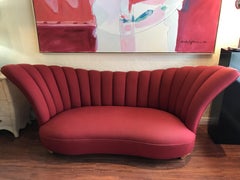 Hollywood Regency Fan Back Sofa
