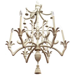 Hollywood Regency Faux Bamboo Chandelier