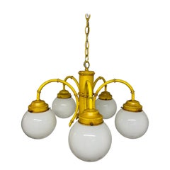 Hollywood Regency Faux Bamboo Chandelier