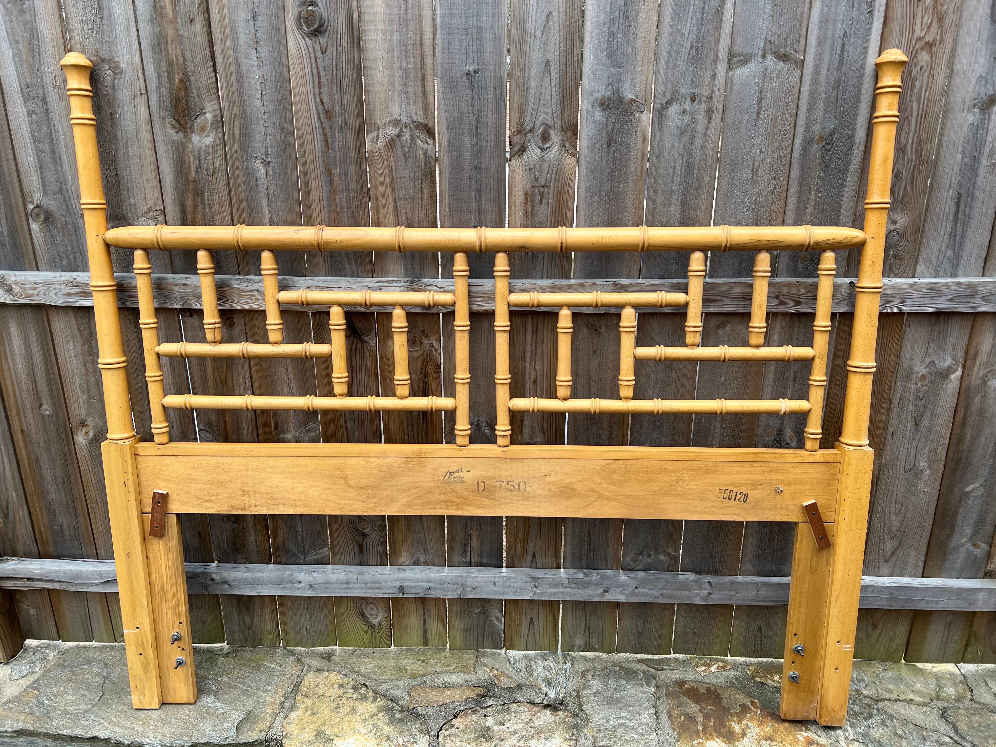 Hollywood Regency Faux Bamboo Chinoserie Headboard by Dixie In Good Condition In Redding, CT