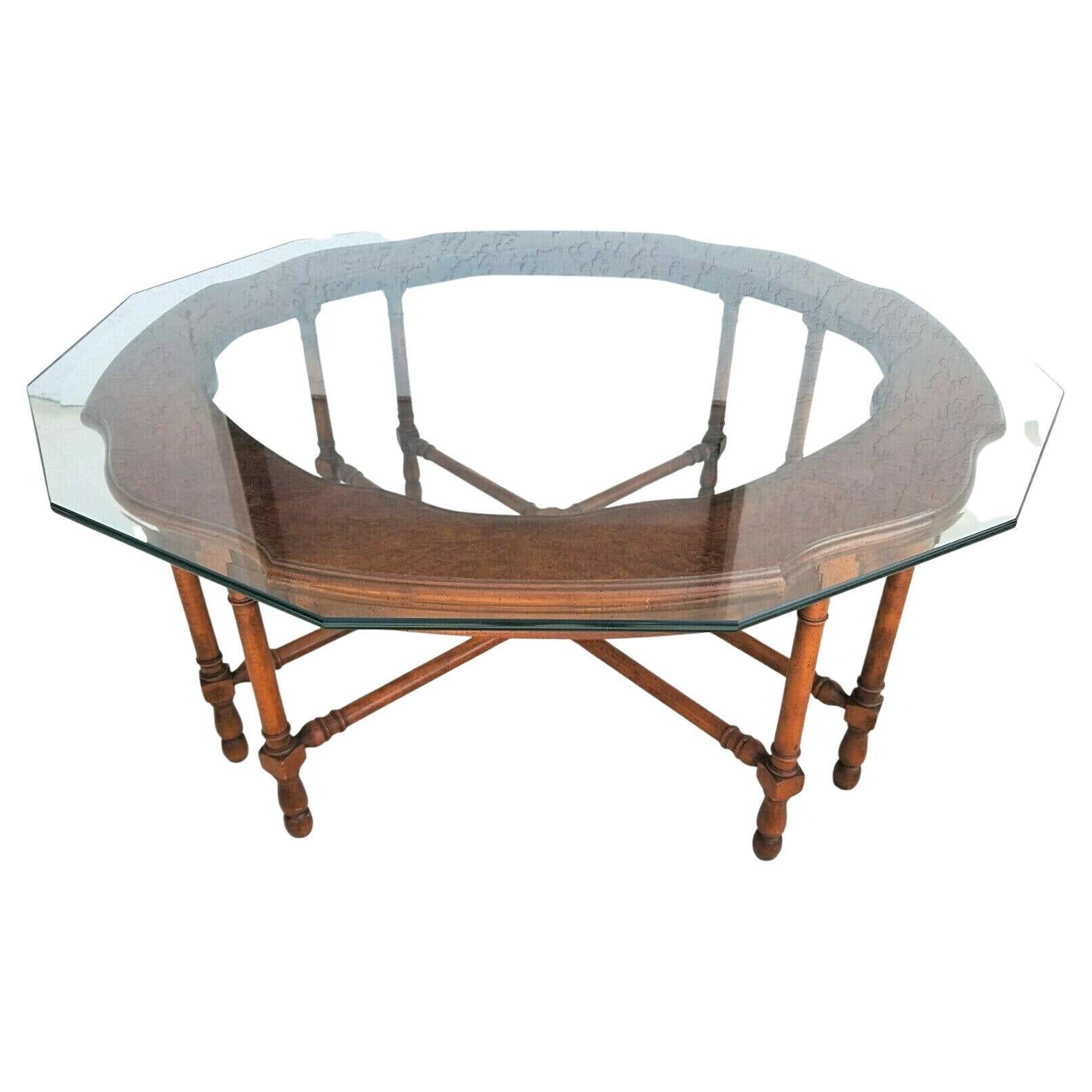 Hollywood Regency Faux Bamboo Cocktail Coffee Table by Wellington Hall