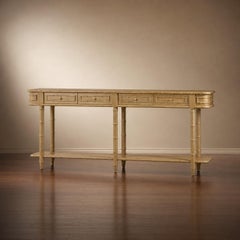 Console Hollywood Regency in finto bambù