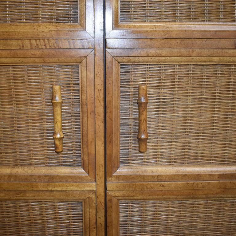Hollywood Regency Faux Bamboo Dresser or Cabinet by American of Martinsville 5