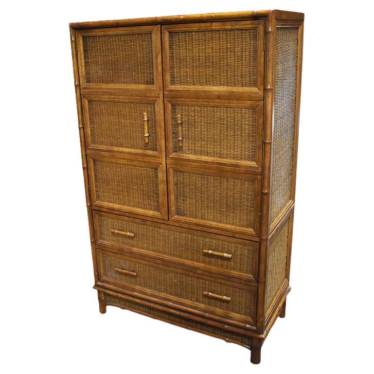 20th Century Hollywood Regency Faux Bamboo Dresser or Cabinet by American of Martinsville