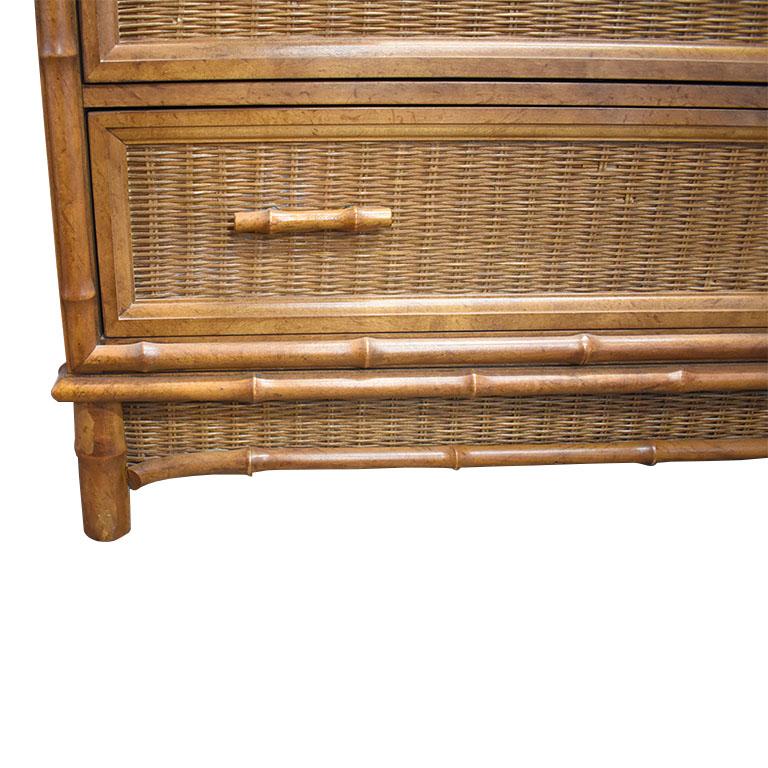 Hollywood Regency Faux Bamboo Dresser or Cabinet by American of Martinsville 1