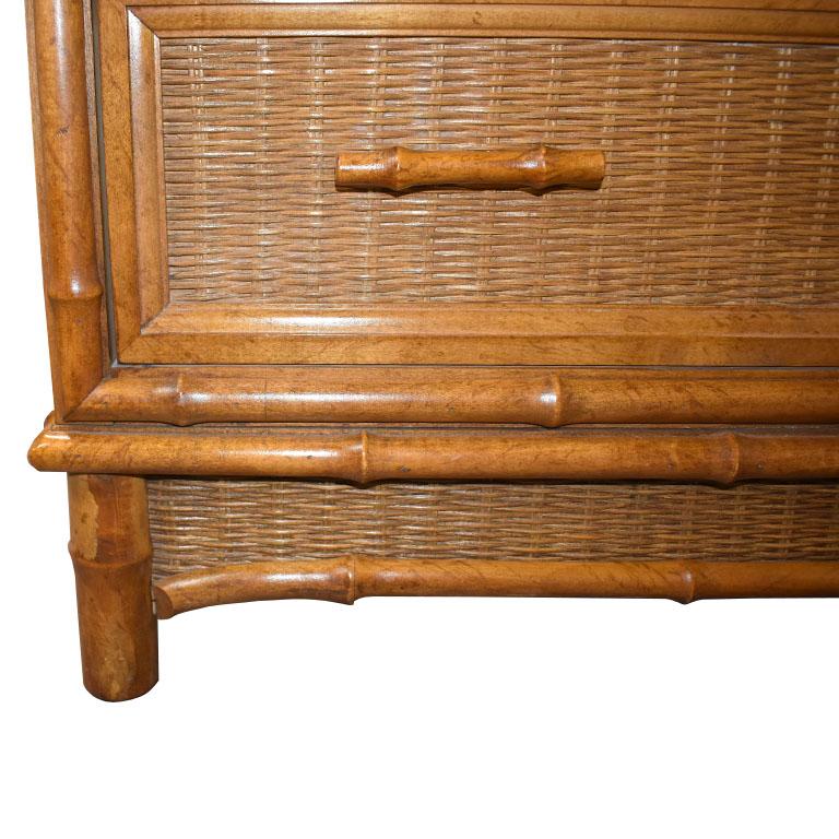 Hollywood Regency Faux Bamboo Dresser or Cabinet by American of Martinsville 2
